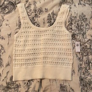 old navy cropped open knit sweater tank